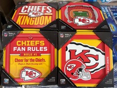 Kansas City CHIEFS 4 Pack Of Fan Cave Wood NFL 3D Wall Sign KC CHIEFS WALL ART