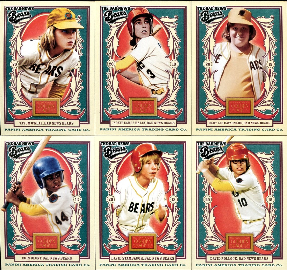 BAD NEWS BEARS 6 Card Set ~ 2013 Panini Golden Age ~ Tatum ONeal Jackie Haley
