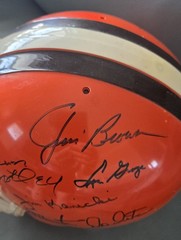 Jim Brown,Otto Graham,M.Motley 7 Other Browns Riddell Rep, AUTO HELMET wJSA CERT