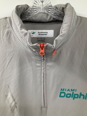 ANTHONY WEAVER MIAMI DOLPHINS GAME USED GREY NIKE QTR ZIP SHIRT SIZE: 2XL