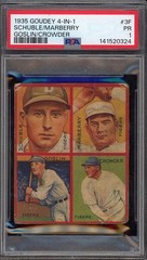 1935 Goudey 4-In-1 3F Schuble/Marberry/GOSLIN/ Crowder HOF. PSA 1 POOR. (TX324).