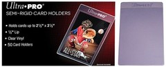 50 Ultra Pro Semi Rigid Card Holder Sleeves Sports Trading Storage New Game ccg
