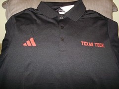 Texas Tech Red Raiders adidas KB4465 Ottoman Black Polo Golf Shirt Men’s Large
