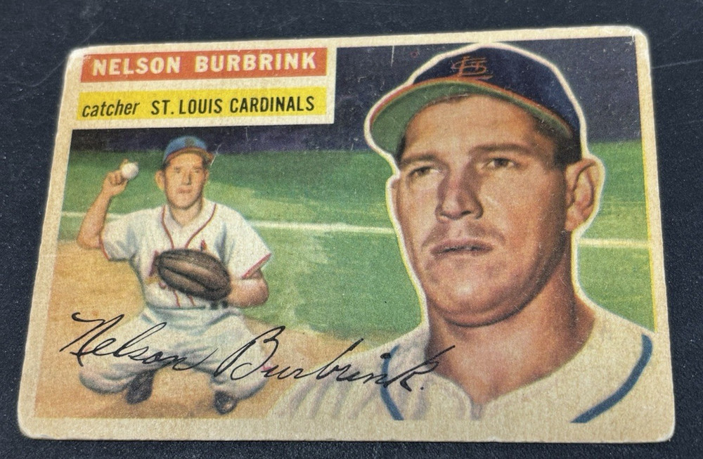 1956 Topps #27 Nelson Burbrink Cardinals GOOD No creases – Round Corners