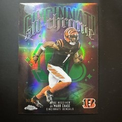 Ja’marr Chase 2025 topps chrome green refractor all-chrome team SP 98/99 Bengals