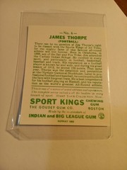 1986 1933 Goudey Sport Kings Gum Reprint – Jim Thorpe #6