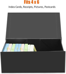 4X6 Index Card Holder, Index Card Storage Box 4 X 6 Inches, Fits 1200 Flash Card