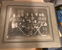 Rare Victorian Era Hockey Cabinet Photo Canada Vintage Antique