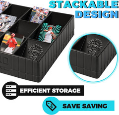 Card Sorting Tray – Stackable Trading Cards Organizer – 15-Compartment Tray Sort