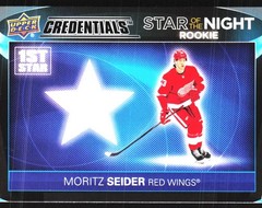 2021-22 Upper Deck Credentials #1SR-3 Moritz Seider Star of the Night RC