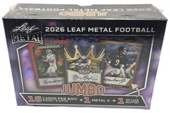 2026 Leaf Metal Football Sealed Hobby JUMBO Box 16 Cards 9 Autographs Per Box