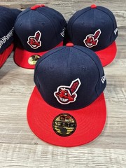 Cleveland Indians Cap Hat New Era Adult Mens Fitted Size 7 1/4 Chief Wahoo !New!