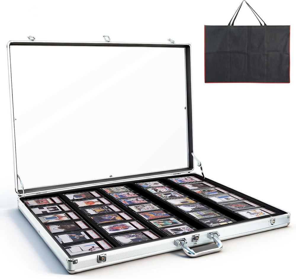 34″x22″ Premium Trading Card Display Case with Alloy Lock & Anti-Wear Surface