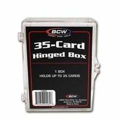 (1 Brand New) BCW 35-Card Hinged Plastic Box Holder / Case For Trading Cards