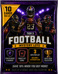 TIER 3 Football Mystery 10 Card Lot! 1 Autograph + 2 Bonus Hits Per Lot!