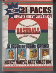 1952 MANTLE CARD CHASE BOX- 21 PACKS + AUTOGRAPH CARD + 2 1950/60’S CARDS