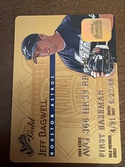 1995 Studio Gold Credit Card Baseball #2 Jeff Bagwell – Houston Astros