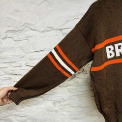 VINTAGE 1980’S CLEVELAND BROWNS NFL CLIFF ENGLE SWEATER SIZE L