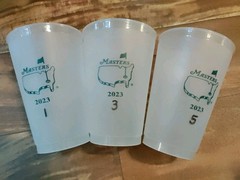 THE MASTERS AUGUSTA NATIONAL PLASTIC CUP Lot Of 3 2023 FROSTED CLEAR 16 OZ