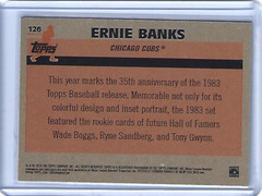 2018 Topps Ernie Banks Silver Pack 1983 Throwback #126