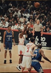 Michael Jordan #45 Vs Orlando, Penny Hardaway, 1995 Original Type 1 Photo, 5×7