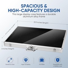 Card Show Display Case Large Aluminum 34 X22 Lockable Trading Card Display Case