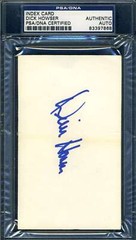 Dick Howser PSA DNA Coa Signed 3×5 Index Card Autograph