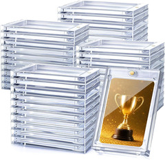 100 Pcs 130 Pt Acrylic Magnetic Card Holders, 2.5 X 3.54 Inch Clear Card Holders