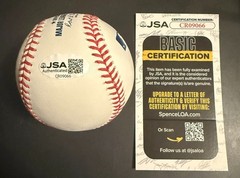 Jackson Flora Signed Auto Inscribed Baseball 2026 #1 MLB Draft Pitcher JSA