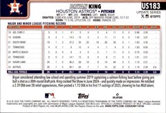 Bryan King 2025 Topps Update Rookie #US183 Houston Astros