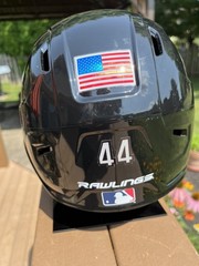 Cincinnati Reds MLB Custom Display Black Helmet LH Hitter with Jaw Guard, #44