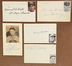 COLLECTION OF SIGNED 3×5 INDEX CARD Custom 1930’s LOT Of (5) Lot II