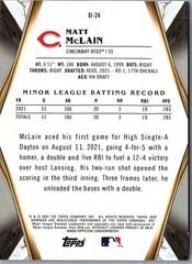 2022 Bowman Draft #BI-24 Matt McLain Bowman Invicta