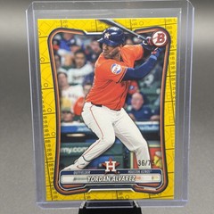 2026 Bowman Yordan Alvarez #67 Yellow Score Sheet /75 Houston Astros