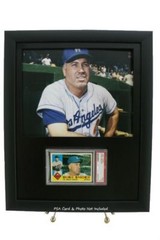 Sports Card Frame for a Graded Horizontal PSA Card with an 8 x 10 Horizontal Pho