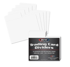(10-Pack) BCW Horizontal Trading Card Dividers For Single Row Card Storage Boxes