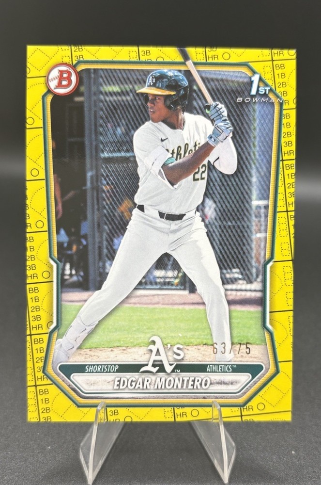 Topps 2026 Bowman 1st Edgar Montero BP-139 Athletics Yellow Parallel /75