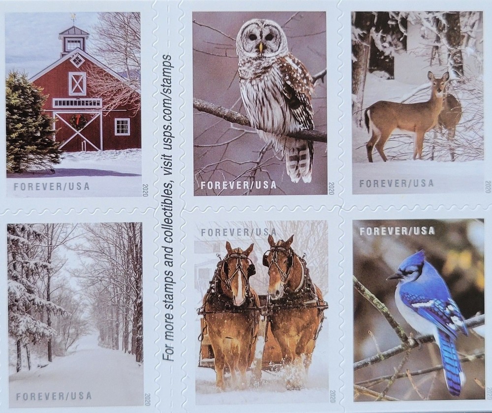 First Class ” Winter Scenes” USPS Postage Stamps-Book Of 20 MNH