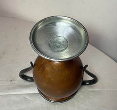 Antique 19th century hand engraved bronze pewter shot put award trophy urn prize
