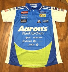 Aaron’s Lucky Dog Layne Riggs #34 Front Row Motorsports NASCAR Team Crew Shirt S