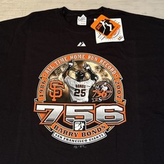 VTG NEW W Tags San Francisco Giants Barry Bonds 756 Home Run Record Shirt Sz 2XL