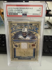 2010 Crown Royale Chris Johnson Jersey GAME USED jsy PSA 9 Mint Lions #d /299