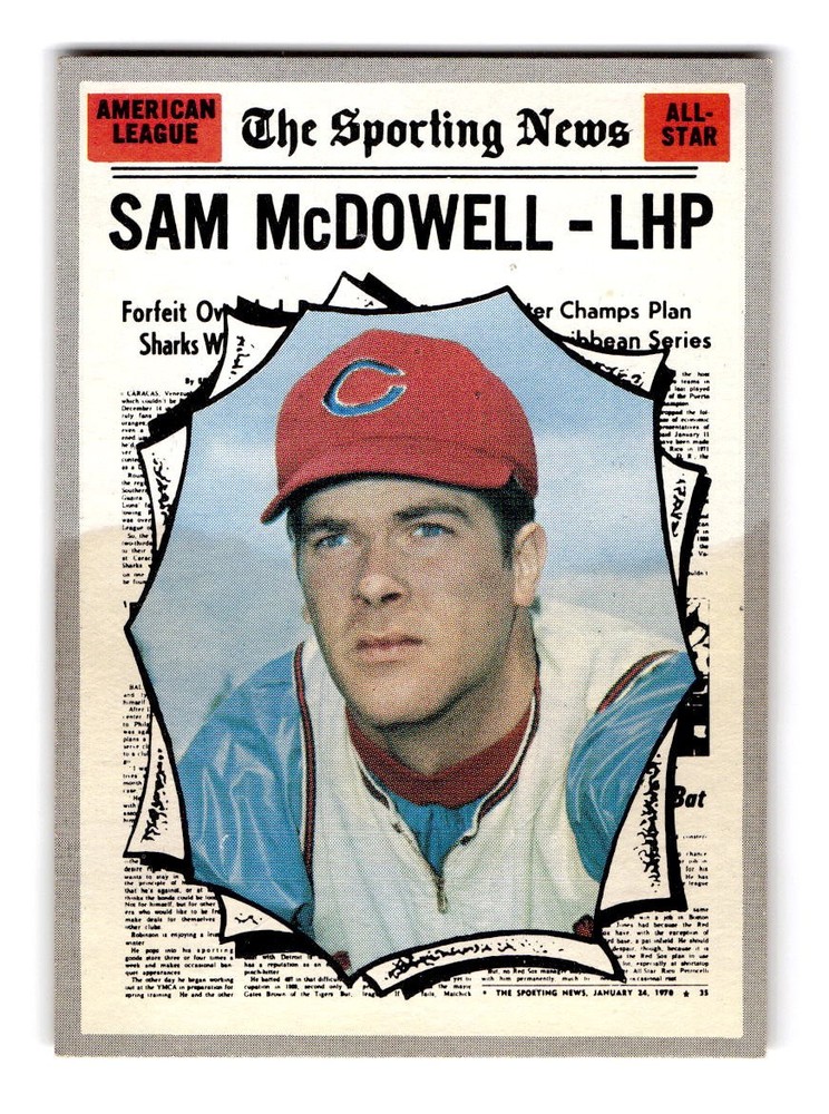1970 Topps #469 Sam McDowell Cleveland Indians (ST)