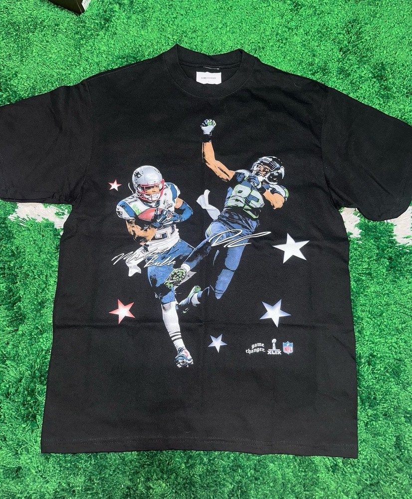 PICKSIX Game Changer The Interception Tee Super Bowl XLIX Black PATRIOTS