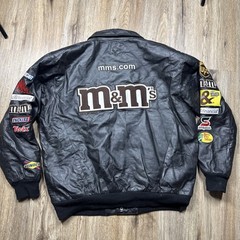 Nascar Jacket Mens L Black M&M Elliot Sadler Jeff Hamilton Racing Collection