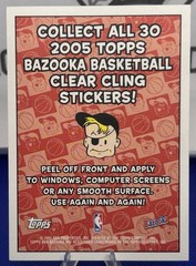 2005 Topps Bazooka Basketball Clear Cling Glossy Windows Sticker CHICAGO BULLS