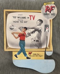 Ted Williams B.F. Goodrich “P.F. Flyers canvas Shoes advertising display 1950s.