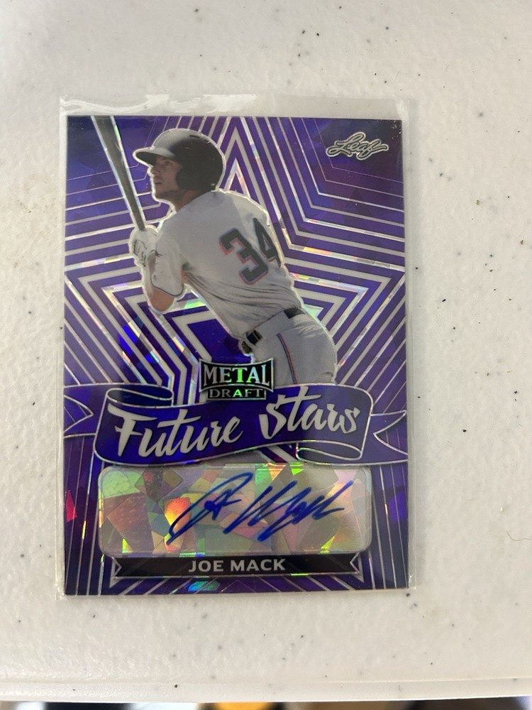 2021 Leaf Metal Draft JOE MACK Purple Crystals AUTO 1/10 XRC #BA-JM1 Marlins