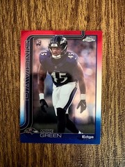 2025 Topps Chrome Football Mike Green #376 Red White Blue Refractor RC