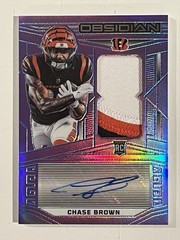 2023 Panini Obsidian Chase Brown RPA /30 Purple Flood SSP Mint #234 Bengals